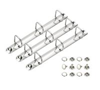 PATIKIL A5 3 Hole Ring Binder Mechanisms, 3 Set 0.8" D Ring Replacement Binder Planner Loose Leaf Binding Spines for Organizers DIY Fill Paper Storage Folder Accessories, 25mm Silver Tone
