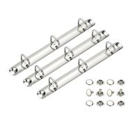 PATIKIL A5 3 Hole Ring Binder Mechanisms, 3 Set 0.8" D Ring Replacement Binder Planner Loose Leaf Binding Spines for Organizers DIY Fill Paper Storage Folder Accessories, 16mm Silver Tone