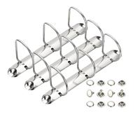 PATIKIL A5 3 Hole Ring Binder Mechanisms, 3 Set 1" D Ring Replacement Binder Planner Loose Leaf Binding Spines for Organizers DIY Fill Paper Storage Folder Accessories, 50mm Silver Tone