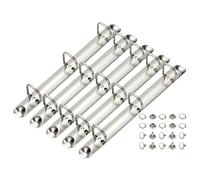 PATIKIL A5 3 Hole Ring Binder Mechanisms, 5 Set 0.79" D Ring Replacement Binder Planner Loose Leaf Binding Spines for Organizers DIY Fill Paper Storage Folder Accessories, 20mm Silver Tone