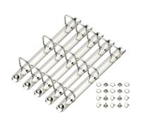 PATIKIL A5 3 Hole Ring Binder Mechanisms, 5 Set 0.98" D Ring Replacement Binder Planner Loose Leaf Binding Spines for Organizers DIY Fill Paper Storage Folder Accessories, 20mm Silver Tone