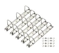 PATIKIL A5 3 Hole Ring Binder Mechanisms, 5 Set 1.5" D Ring 26 mm,Silver | Replacement Binder Planner Loose Leaf Binding Spines for Organizers DIY Fill Paper Storage Folder Accessories
