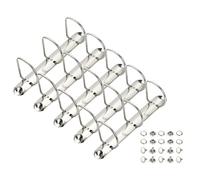 PATIKIL A5 3 Hole Ring Binder Mechanisms, 5 Set 1.97" D Ring Replacement Binder Planner Loose Leaf Binding Spines for Organizers DIY Fill Paper Storage Folder Accessories, 26mm Silver Tone