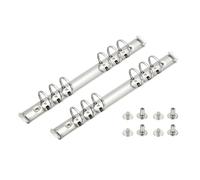 PATIKIL A5 6 Hole Ring Binder Mechanisms, 2 Set 0.8" O Ring Replacement Binder Planner Loose Leaf Binding Spines with Switches for Organizers DIY Fill Paper Storage Folder, 25mm Silver