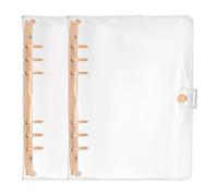 PATIKIL A5 6-Ring Binder Cover, 2Pcs Transparent PVC Notebook Binder Soft Clear Binder Protector Refillable Shell with Snap Button Closure for DIY Office Travel Planner, Orange