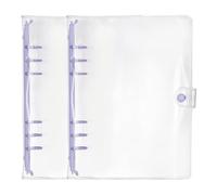 PATIKIL A5 6-Ring Binder Cover, 2Pcs Transparent PVC Notebook Binder Soft Clear Binder Protector Refillable Shell with Snap Button Closure for DIY Office Travel Planner, Purple