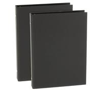 PATIKIL A5 Binder Cover, 2 Pcs 6 Round Ring Binder Protector Kraft Paper Binder Shell Hardcover for Meeting Notebook Folder, Black