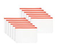 PATIKIL A5 Binder Pocket, 12 Pack 6 Holes Zipper Binder Pouch Budget Stuffing Envelopes Clear Storage Pocket Waterproof for Budget Planning Loose Leaf Bags, Red Zip/Clear Pouch