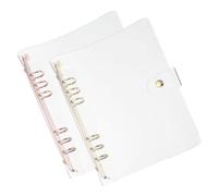 PATIKIL A5 Clear Binder Cover, 2Pcs Soft PVC Loose Leaf Binder Protector Refillable Notebook Shell with Snap Button Closure 6 Ring for DIY Meeting Notebook Folder,Gold Tone and Silver Tone