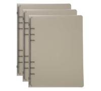 PATIKIL A5 Cover, 3 Pcs PP 6 Ring Loose Leaf Binder Protector, Round Ring Refillable Notebook, Thickened Frosted for Meeting Folder, Brown