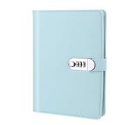 PATIKIL A5 Diary with Lock, Journal with Lock Cute Journaling Leather Notebook Journal 90 Pages Diary Binder Refillable Paper with Pen Card Slot Waterproof for Women Gifts Men, Blue