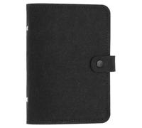 PATIKIL A5 Felt Binder, 6 Ring Soft Cover Refillable Notebook Binder with Pocket for Filler Paper Budget Journal Diary Accessories, Dark Gray