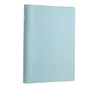 PATIKIL A5 Leather Binder Journal Cover, 8 Ring Refillable Binder Loose Leaf Notebook Protector No Paper for Work Meeting Notebook Folder, Blue