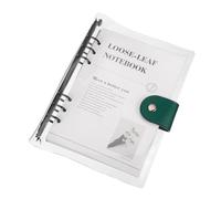 PATIKIL A5 Notebook Binder, Transparent PVC 6-Ring Refillable Planner Cover with 90 Sheets Lined Inner Paper Planner Binder with Snap Button Closure for Journal Planner Office, Blue