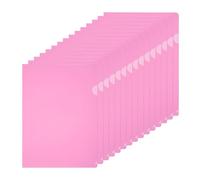 PATIKIL A5 Plastic Folders, 40 Pack Clear Folders l Type Project Pockets Paper Document Jacket Sleeves l Shaped Transparent for Documents Plastic Office File, 6.3x8.8in, Pink