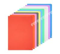 PATIKIL A5 Plastic Folders, 40 Pack Clear Folders l Type Project Pockets Paper Document Jacket Sleeves l Shaped Transparent for Documents Plastic Office File, 6.3x8.8in, 10 Color