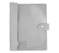 PATIKIL A5 PU Leather Binder Cover, 6 Round Ring Clear Soft PVC Binder Cover Loose Leaf Notebook Protector Refillable DIY for Planner Travel Journal Photocard Collection, Gray