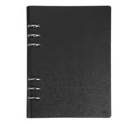 PATIKIL A5 PU Leather Binder Cover, 6 Round Ring Loose Leaf Notebook Protector Soft Refillable Notebook DIY Binder Cover for Planner Travel Journal Photocard Collection, Black