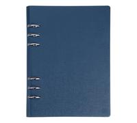 PATIKIL A5 PU Leather Binder Cover, 6 Round Ring Loose Leaf Notebook Protector Soft Refillable Notebook DIY Binder Cover for Planner Travel Journal Photocard Collection, Blue