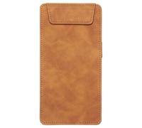 PATIKIL A5 PU Leather Clipboard, 4"x8" Business Magnetic Padfolio with Pen Holder Organizer Office Folder Writing Board, Brown