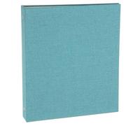 PATIKIL A5 Size 3 Ring Binder,1Pcs 1 Inch Round Ring Durable Linen Hardcover Binder Fit for Paper Recipe Photo Office, Sky Blue