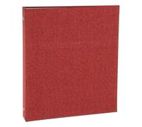 PATIKIL A5 Size 3 Ring Binder,1Pcs 1 Inch Round Ring Durable Linen Hardcover Binder Fit for Paper Recipe Photo Office, Red