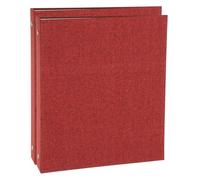 PATIKIL A5 Size 3 Ring Binder,2Pcs 1 Inch Round Ring Durable Linen Hardcover Binder Fit for Paper Recipe Photo Office, Red