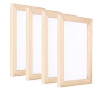 PATIKIL A5 Sizes Wooden Paper Making Screen, 4Pcs 8.3 x 5.9 Inch Single Paper Making Mould and Deckle Papermaking Supplies Frame for Paper Making DIY Crafts, Wood Color