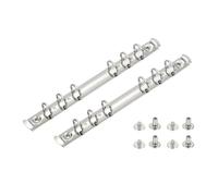 PATIKIL A6 6 Hole Ring Binder Mechanisms, 2 Set 0.6" O Ring Replacement Binder Planner Loose Leaf Binding Spines with Switches for Organizers DIY Fill Paper Storage Folder, 15mm Silver