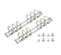 PATIKIL A6 6 Hole Ring Binder Mechanisms, 2 Set 0.8" O Ring Replacement Binder Planner Loose Leaf Binding Spines with Switches for Organizers DIY Fill Paper Storage Folder, 30mm Silver