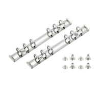 PATIKIL A6 6 Hole Ring Binder Mechanisms, 2 Set 0.8" O Ring Replacement Binder Planner Loose Leaf Binding Spines with Switches for Organizers DIY Fill Paper Storage Folder, 20mm Silver