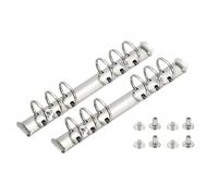 PATIKIL A6 6 Hole Ring Binder Mechanisms, 2 Set 0.8" O Ring Replacement Binder Planner Loose Leaf Binding Spines with Switches for Organizers DIY Fill Paper Storage Folder, 25mm Silver
