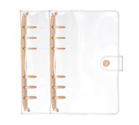 PATIKIL A6 6-Ring Binder Cover, 2Pcs Transparent PVC Notebook Binder Soft Clear Binder Protector Refillable Shell with Snap Button Closure for DIY Office Travel Planner, Orange
