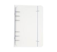 PATIKIL A6 Binder Cover, 1 Pcs PP 6 Ring Round Ring Binder Cover with White Fixing Belt Metal Lock Loose Leaf Binder Protector Refillable Notebook for Meeting Folder, Matte White