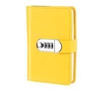 PATIKIL A6 Diary with Lock, Journal with Lock Cute Journaling Leather Notebook Journal 128 Pages Diary with Pen Slot Card Slot Waterproof for Women Gifts Men, Yellow