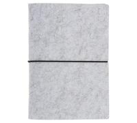 PATIKIL A6 Felt Binder, 6 Ring Soft Cover Refillable Notebook Binder with Cord for Filler Paper Budget Journal Diary Accessories, Light Gray