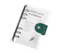 PATIKIL A6 Notebook Binder, Transparent PVC 6-Ring Refillable Planner Cover with 90 Sheets Lined Inner Paper Planner Binder with Snap Button Closure for Journal Planner Office, Blue