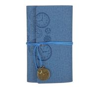 PATIKIL A6 PU Leather Notebook, Refillable 160 Pages Thick Paper Travel Notebook Vintage Writing Journaling Work Note Book with 4 Different Pages for Office Gear Design, Dark Blue