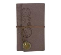 PATIKIL A6 PU Leather Notebook, Refillable 160 Pages Thick Paper Travel Notebook Vintage Writing Journaling Work Note Book with 4 Different Pages for Office Gear Design, Coffee