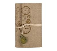 PATIKIL A6 PU Leather Notebook, Refillable 160 Pages Thick Paper Travel Notebook Vintage Writing Journaling Work Note Book with 4 Different Pages for Office Gear Design, Khaki