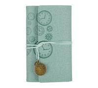 PATIKIL A6 PU Leather Notebook, Refillable 160 Pages Thick Paper Travel Notebook Vintage Writing Journaling Work Note Book with 4 Different Pages for Office Gear Design, Vintage Cyan
