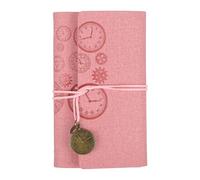 PATIKIL A6 PU Leather Notebook, Refillable 160 Pages Thick Paper Travel Notebook Vintage Writing Journaling Work Note Book with 4 Different Pages for Office Gear Design, Pink