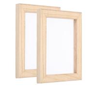 PATIKIL A6 Sizes Wooden Paper Making Screen, 2Pcs 5.5 x 4.3 Inch Single Paper Making Mould and Deckle Papermaking Supplies Frame for Paper Making DIY Crafts, Wood Color