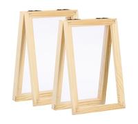 PATIKIL A6 Sizes Wooden Paper Making Screen, 2Pcs 6.1 x 3.9 Inch 2 in 1 Paper Making Mould and Deckle Papermaking Supplies Frame for Paper Making DIY Crafts, Wood Color