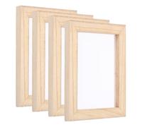 PATIKIL A6 Sizes Wooden Paper Making Screen, 4Pcs 5.5 x 4.3 Inch Single Paper Making Mould and Deckle Papermaking Supplies Frame for Paper Making DIY Crafts, Wood Color