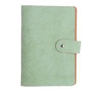 PATIKIL A6 Textured PU Leather Binder Protector, 6 Ring Waterproof Loose Leaf Binder Cover Refillable Soft Notebook Folder Cover for Planner Journal Photocard Collection, Green