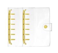 PATIKIL A7 6-Ring Binder Cover, 2Pcs Transparent PVC Notebook Binder Soft Clear Binder Protector Refillable Shell with Snap Button Closure for DIY Office Travel Planner, Yellow