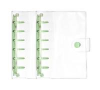 PATIKIL A7 6-Ring Binder Cover, 2Pcs Transparent PVC Notebook Binder Soft Clear Binder Protector Refillable Shell with Snap Button Closure for DIY Office Travel Planner, Green