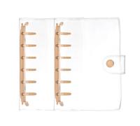 PATIKIL A7 6-Ring Binder Cover, 2Pcs Transparent PVC Notebook Binder Soft Clear Binder Protector Refillable Shell with Snap Button Closure for DIY Office Travel Planner, Orange