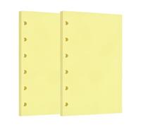 PATIKIL A7 Blank Refill Paper, 120 Sheets/240 Pages Loose Leaf Papers 6 Hole Planner Refills Inserts for 6 Ring Refillable Binders Notebook Filler Insert Diary Journals, Yellow